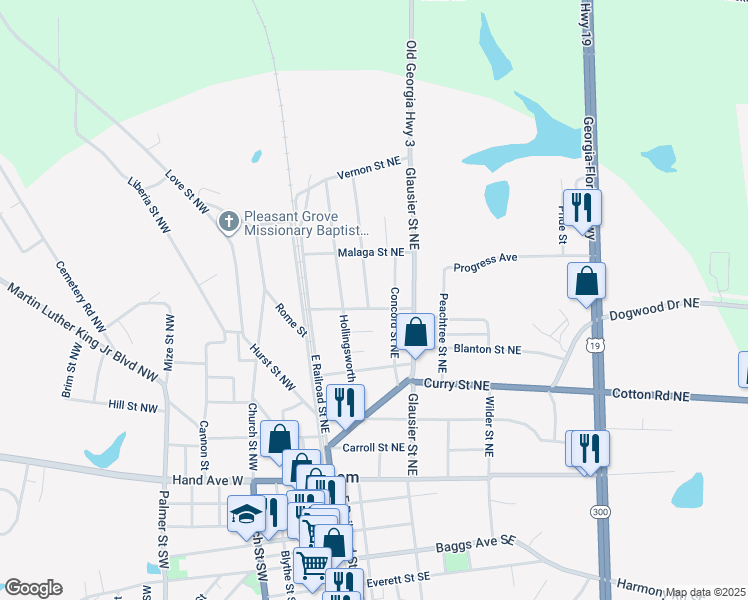map of restaurants, bars, coffee shops, grocery stores, and more near 330 Wilson Street in Pelham
