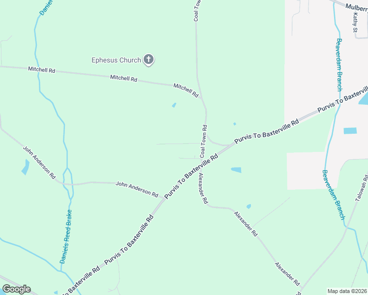 map of restaurants, bars, coffee shops, grocery stores, and more near 20 Blain Road in Purvis