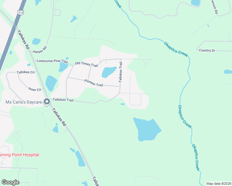 map of restaurants, bars, coffee shops, grocery stores, and more near 157 Tallokas Trail in Moultrie