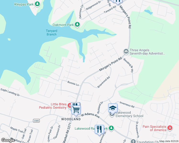 map of restaurants, bars, coffee shops, grocery stores, and more near 15 East Aztec Lane in Belton