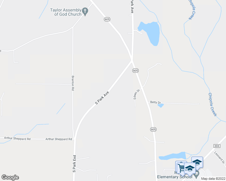 map of restaurants, bars, coffee shops, grocery stores, and more near 7831-8359 South Park Avenue in Taylor