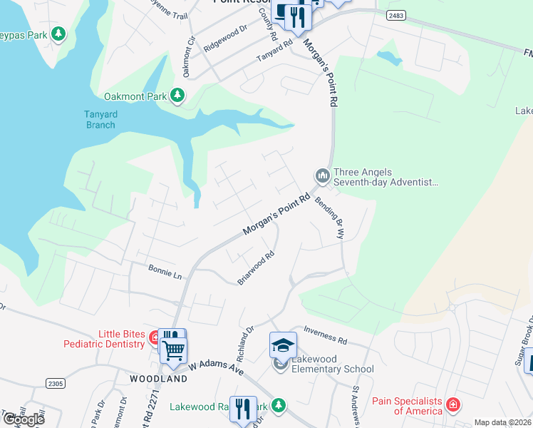 map of restaurants, bars, coffee shops, grocery stores, and more near 568 Morgan's Point Road in Belton