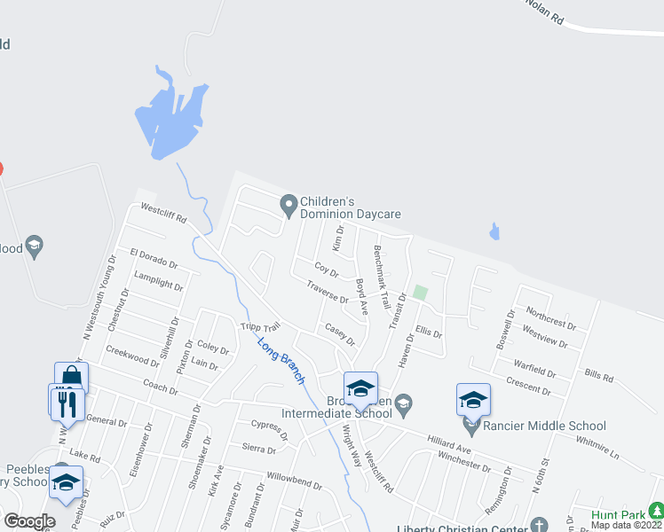 map of restaurants, bars, coffee shops, grocery stores, and more near 2607 Coy Drive in Killeen