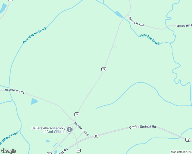 map of restaurants, bars, coffee shops, grocery stores, and more near 830-836 County Road 79 in Coffee Springs