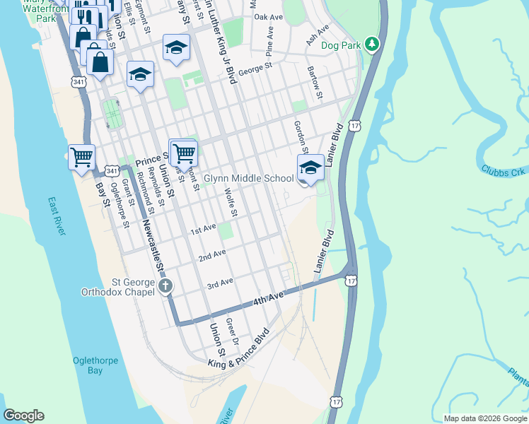 map of restaurants, bars, coffee shops, grocery stores, and more near 518 Amherst Street in Brunswick