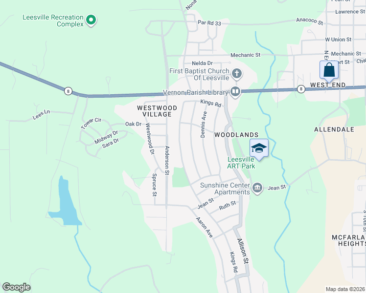 map of restaurants, bars, coffee shops, grocery stores, and more near 910-920 Marvin Avenue in Leesville