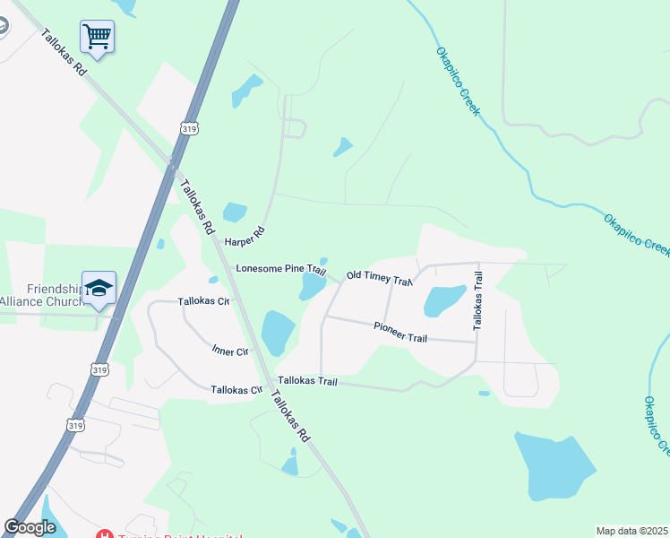 map of restaurants, bars, coffee shops, grocery stores, and more near 145 Lonesome Pine Trail in Moultrie