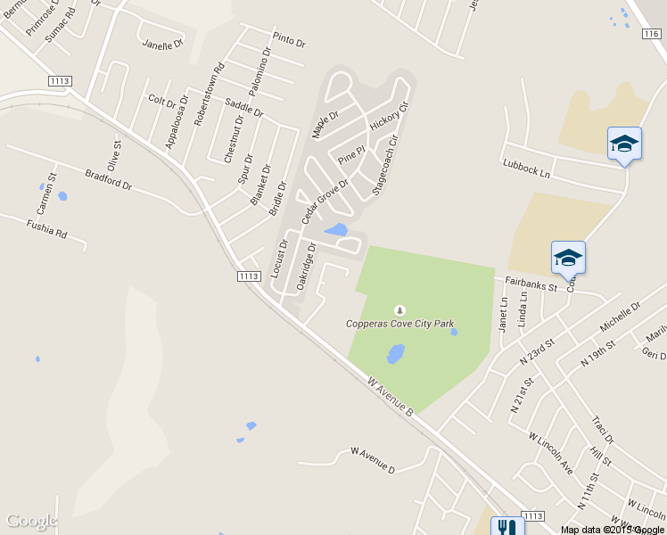 map of restaurants, bars, coffee shops, grocery stores, and more near 502 Northern Dove Lane in Copperas Cove