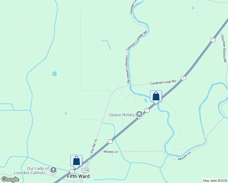 map of restaurants, bars, coffee shops, grocery stores, and more near 632 Cardinal Loop Road in Marksville