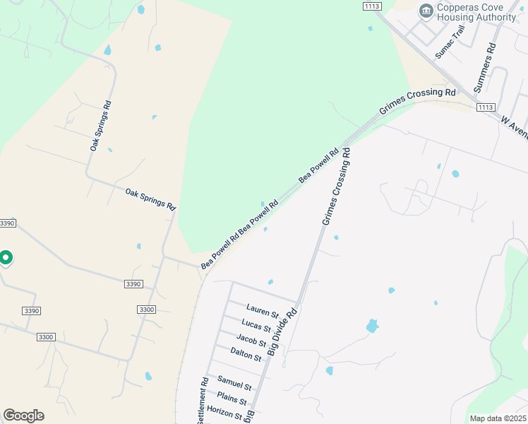 map of restaurants, bars, coffee shops, grocery stores, and more near Bea Powell Road in Coryell County