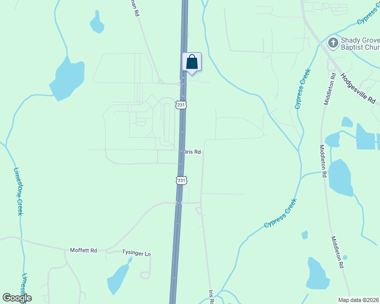 map of restaurants, bars, coffee shops, grocery stores, and more near 5745-5765 South Oates Street in Dothan