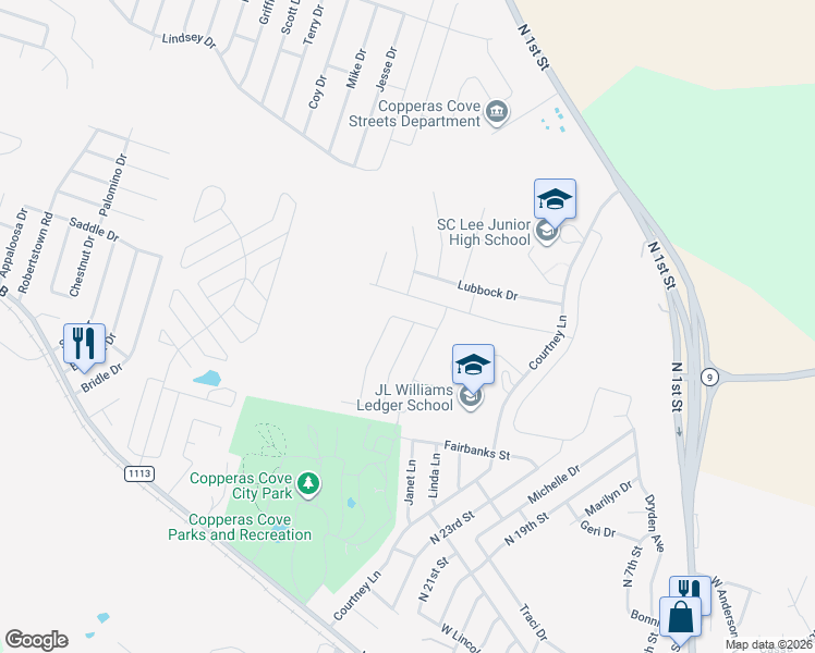 map of restaurants, bars, coffee shops, grocery stores, and more near 869 Stockdale Road in Copperas Cove