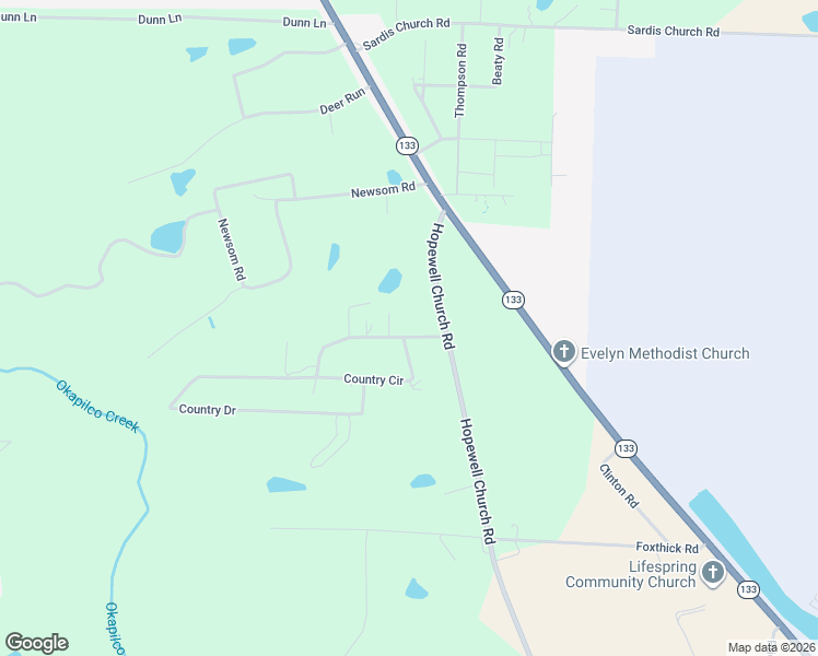 map of restaurants, bars, coffee shops, grocery stores, and more near 110 Country Circle in Moultrie