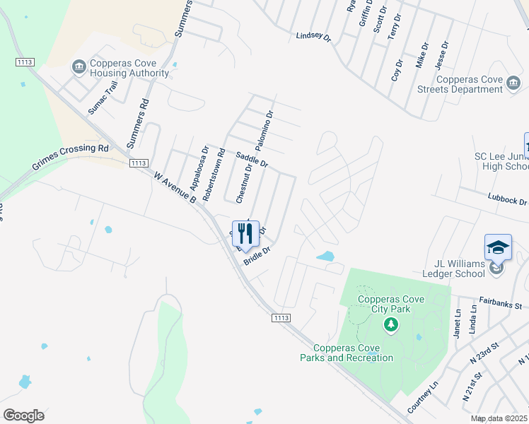 map of restaurants, bars, coffee shops, grocery stores, and more near 211 Blanket Drive in Copperas Cove