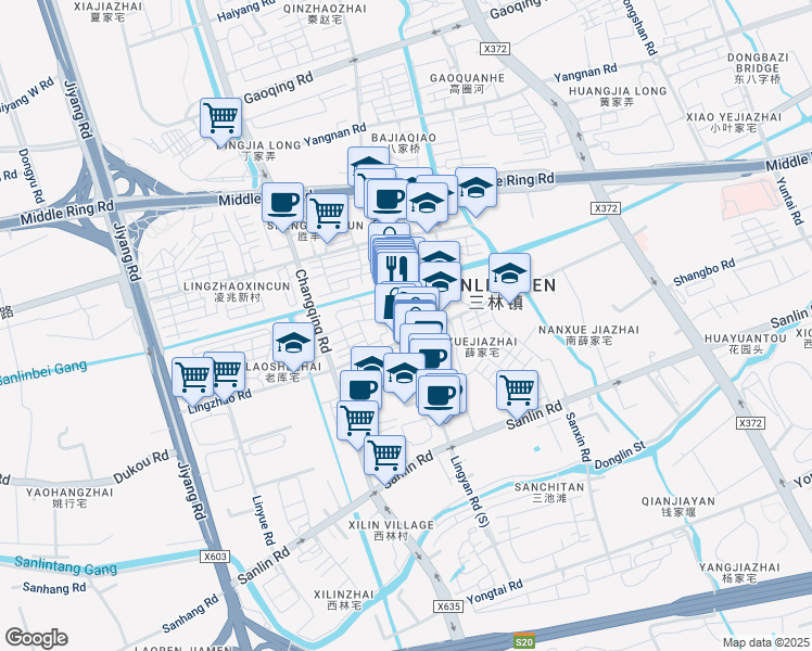 map of restaurants, bars, coffee shops, grocery stores, and more near in 