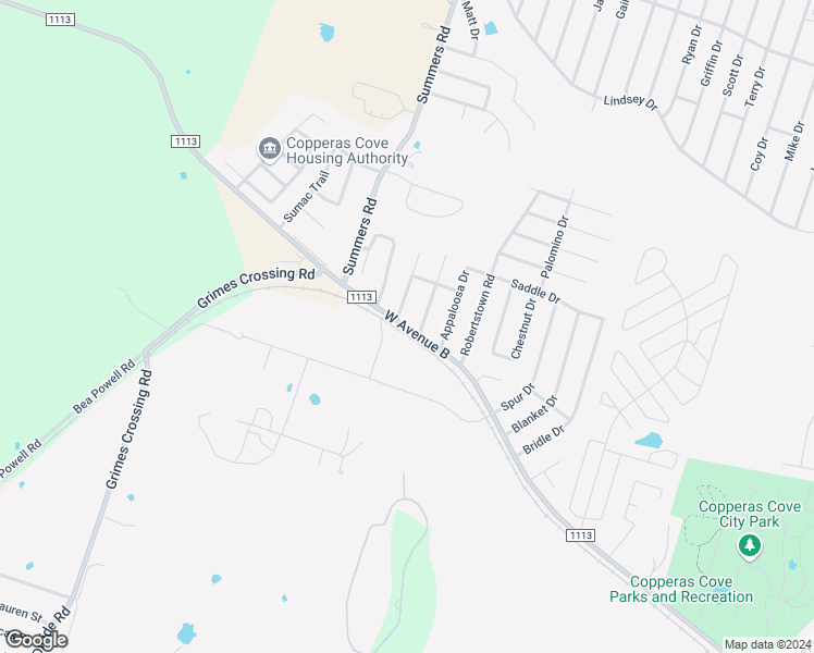 map of restaurants, bars, coffee shops, grocery stores, and more near 2029 West Avenue B in Copperas Cove