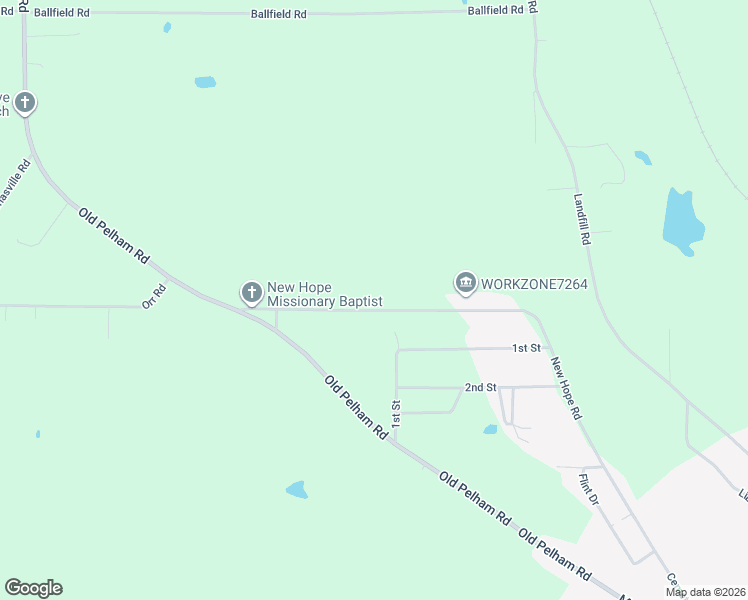 map of restaurants, bars, coffee shops, grocery stores, and more near 4176 New Hope Road in Pelham