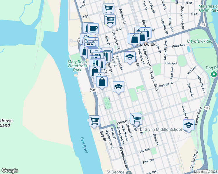 map of restaurants, bars, coffee shops, grocery stores, and more near 508 Mansfield Street in Brunswick