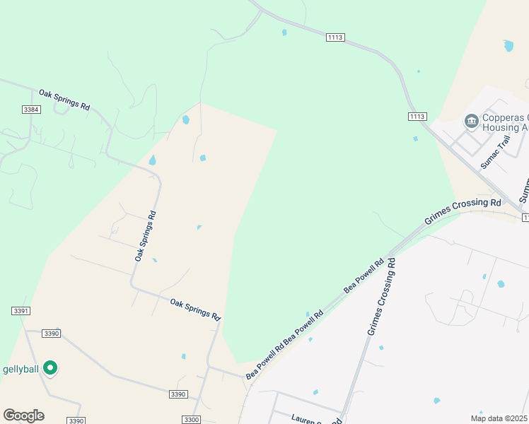 map of restaurants, bars, coffee shops, grocery stores, and more near Bea Powell Road in Kempner