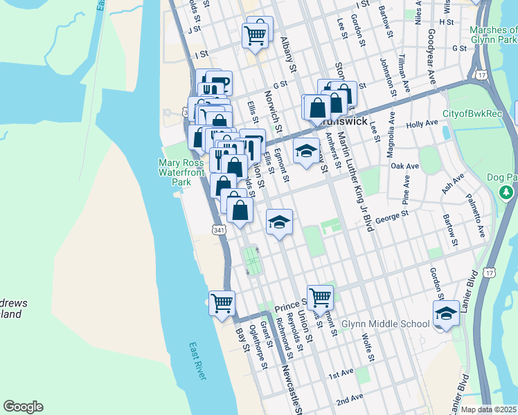map of restaurants, bars, coffee shops, grocery stores, and more near 508 Mansfield Street in Brunswick