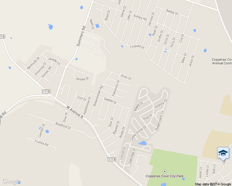 map of restaurants, bars, coffee shops, grocery stores, and more near 304 Sorrell Drive in Copperas Cove