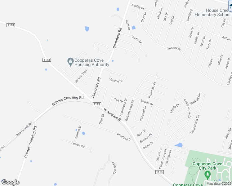 map of restaurants, bars, coffee shops, grocery stores, and more near 210 Rodeo Circle in Copperas Cove