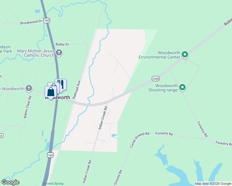 map of restaurants, bars, coffee shops, grocery stores, and more near 778 Louisiana 3265 in Woodworth