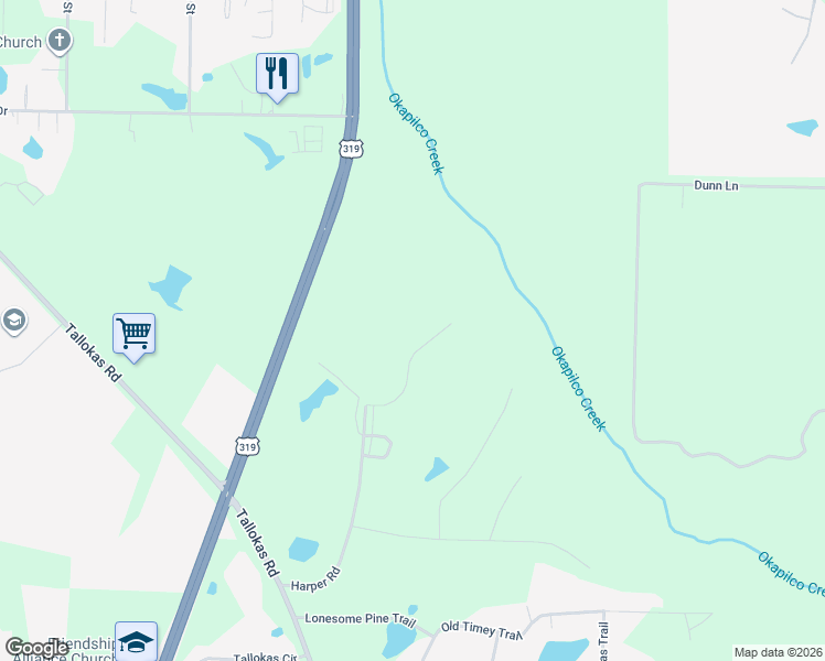map of restaurants, bars, coffee shops, grocery stores, and more near 122 Riggins Road in Moultrie