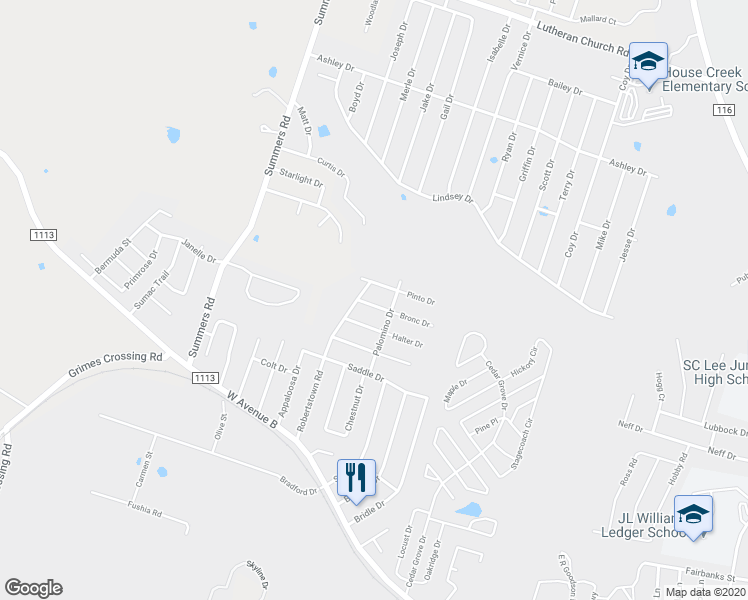 map of restaurants, bars, coffee shops, grocery stores, and more near 308 Bronc Drive in Copperas Cove