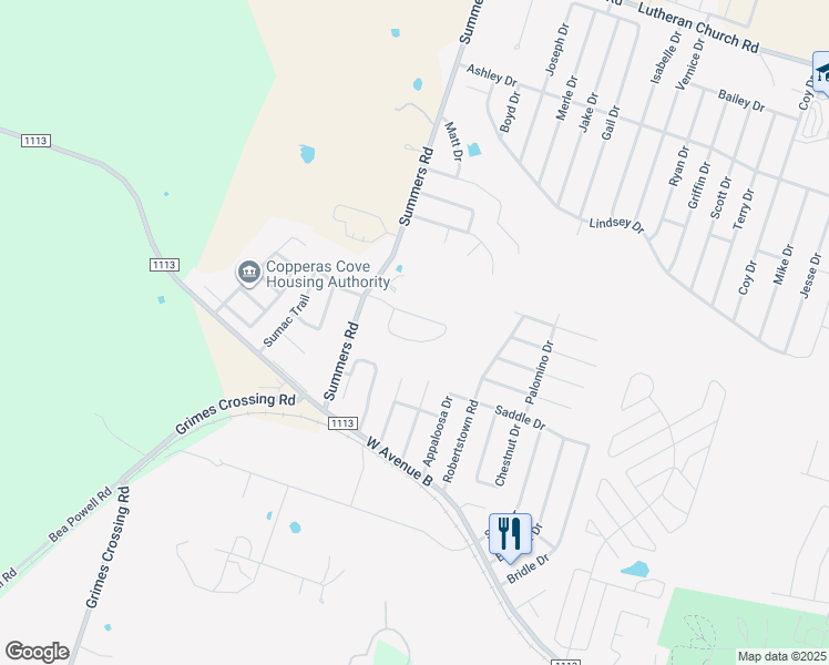 map of restaurants, bars, coffee shops, grocery stores, and more near 312 Janelle Drive in Copperas Cove