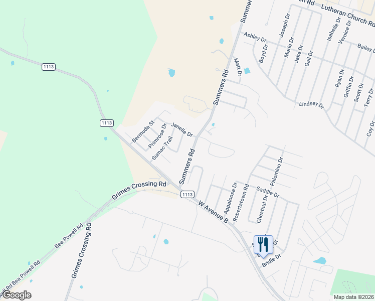 map of restaurants, bars, coffee shops, grocery stores, and more near 3101 Redbud Drive in Copperas Cove