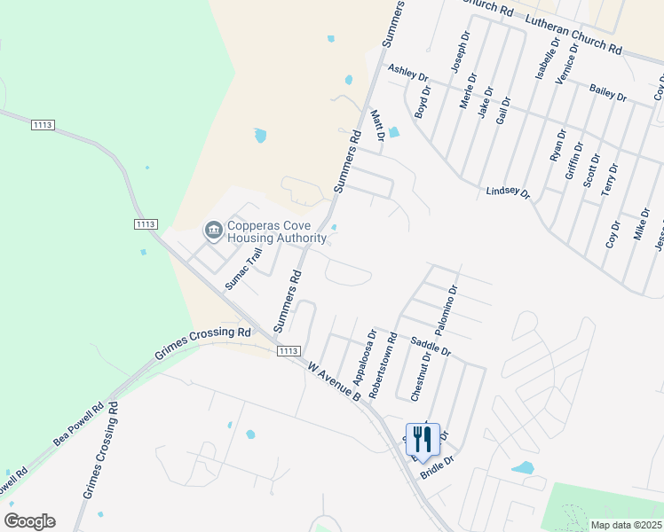 map of restaurants, bars, coffee shops, grocery stores, and more near 312 Janelle Drive in Copperas Cove