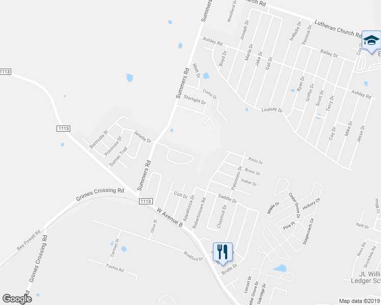 map of restaurants, bars, coffee shops, grocery stores, and more near 215 Janelle Drive in Copperas Cove