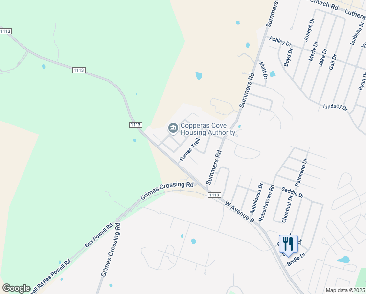 map of restaurants, bars, coffee shops, grocery stores, and more near 402 Primrose Drive in Copperas Cove