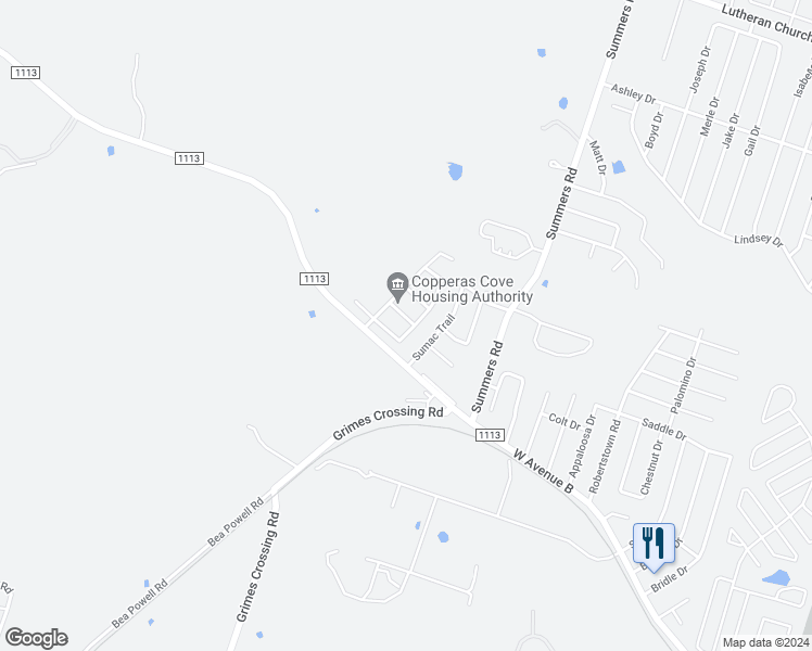 map of restaurants, bars, coffee shops, grocery stores, and more near 4101 Shasta in Copperas Cove