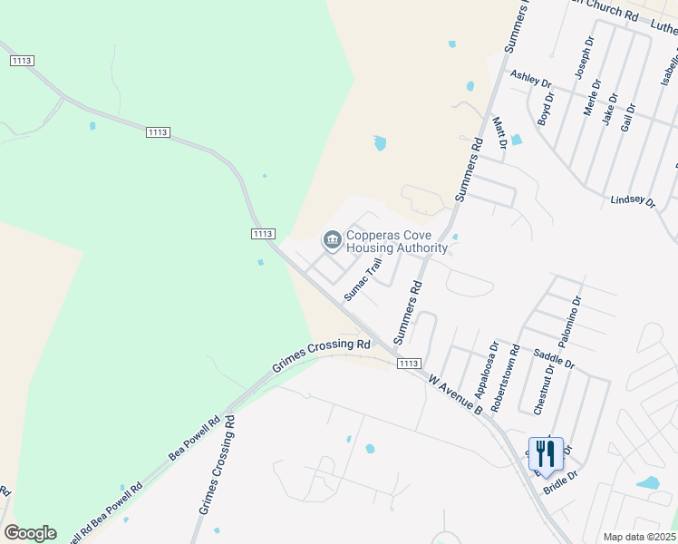 map of restaurants, bars, coffee shops, grocery stores, and more near 4108 Shasta Road in Copperas Cove