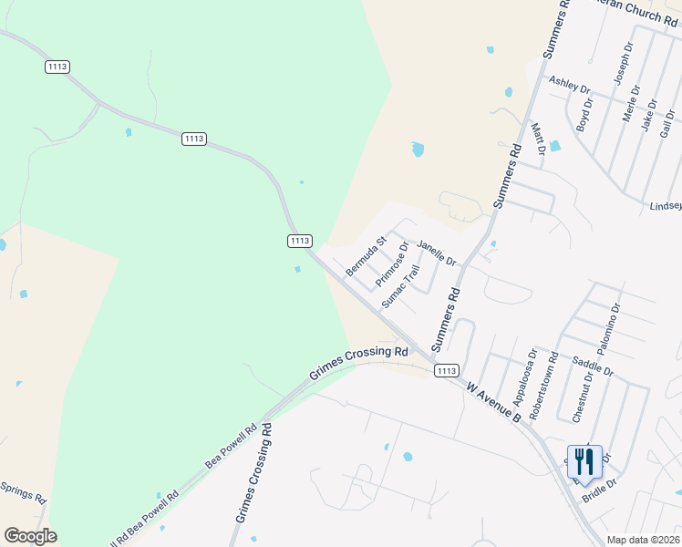 map of restaurants, bars, coffee shops, grocery stores, and more near 4204 Primrose Drive in Copperas Cove