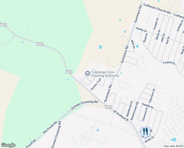 map of restaurants, bars, coffee shops, grocery stores, and more near 4108 Shasta Road in Copperas Cove