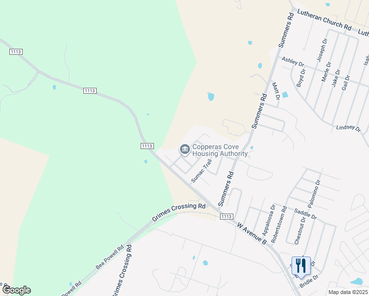 map of restaurants, bars, coffee shops, grocery stores, and more near 405 Bermuda Street in Copperas Cove