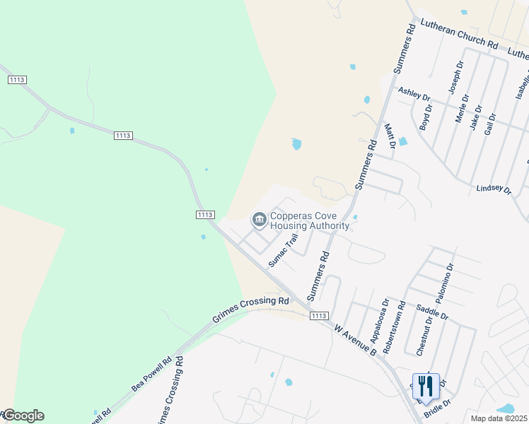 map of restaurants, bars, coffee shops, grocery stores, and more near 505 Bermuda Street in Copperas Cove