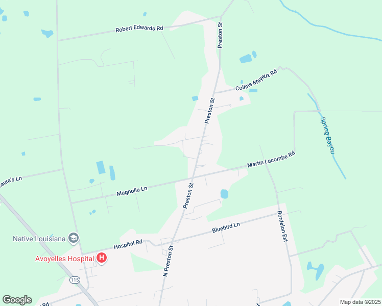 map of restaurants, bars, coffee shops, grocery stores, and more near 1401-1513 Preston St in Marksville