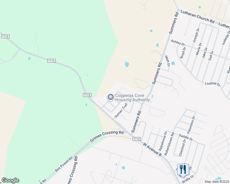 map of restaurants, bars, coffee shops, grocery stores, and more near 505 Bermuda Street in Copperas Cove