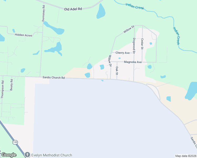 map of restaurants, bars, coffee shops, grocery stores, and more near 705 Sardis Church Road in Moultrie