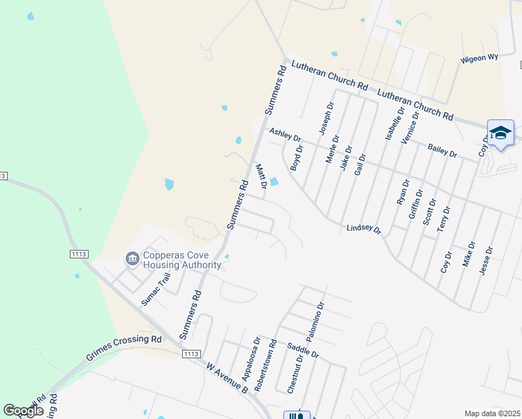 map of restaurants, bars, coffee shops, grocery stores, and more near 2916 Starlight Drive in Copperas Cove