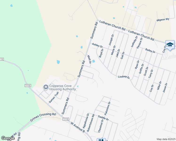 map of restaurants, bars, coffee shops, grocery stores, and more near 2916 Starlight Drive in Copperas Cove