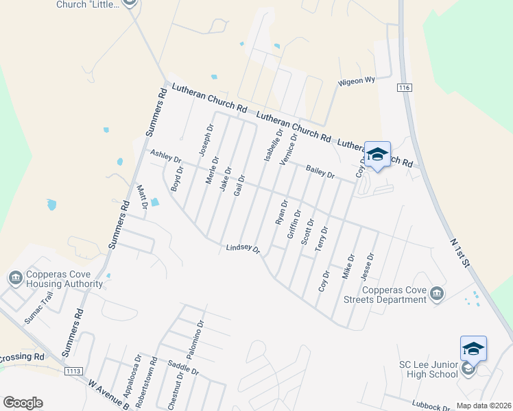 map of restaurants, bars, coffee shops, grocery stores, and more near 2208 Isabelle Drive in Copperas Cove