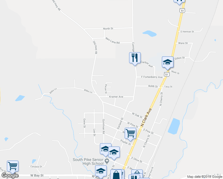 map of restaurants, bars, coffee shops, grocery stores, and more near 101 1st Drive in Magnolia