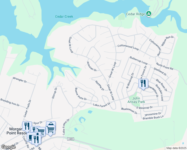 map of restaurants, bars, coffee shops, grocery stores, and more near 14 Lantana Drive in Belton