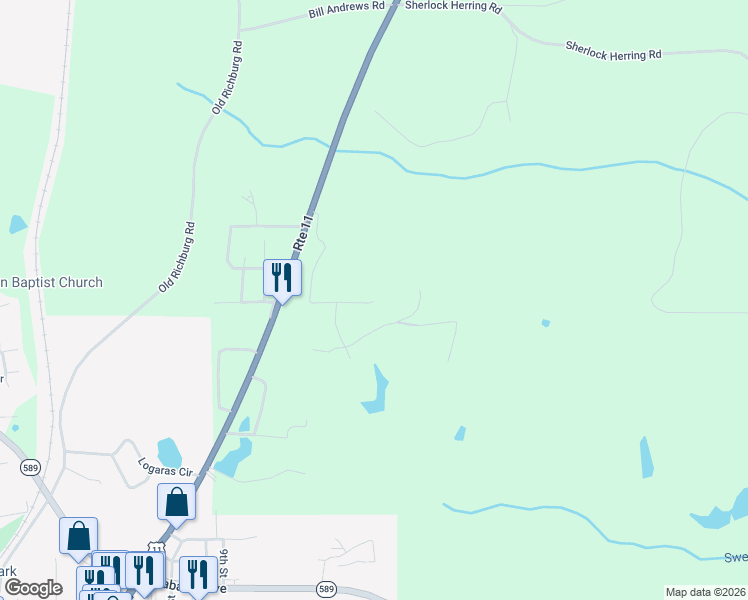 map of restaurants, bars, coffee shops, grocery stores, and more near 81 J Barnes Road in Purvis