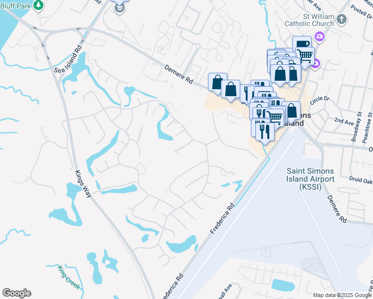 map of restaurants, bars, coffee shops, grocery stores, and more near 160 Saint Andrews in St. Simons Island
